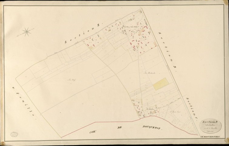 Rougemontiers. Section D _ de la Meslière _ 1re de 2 Feuilles