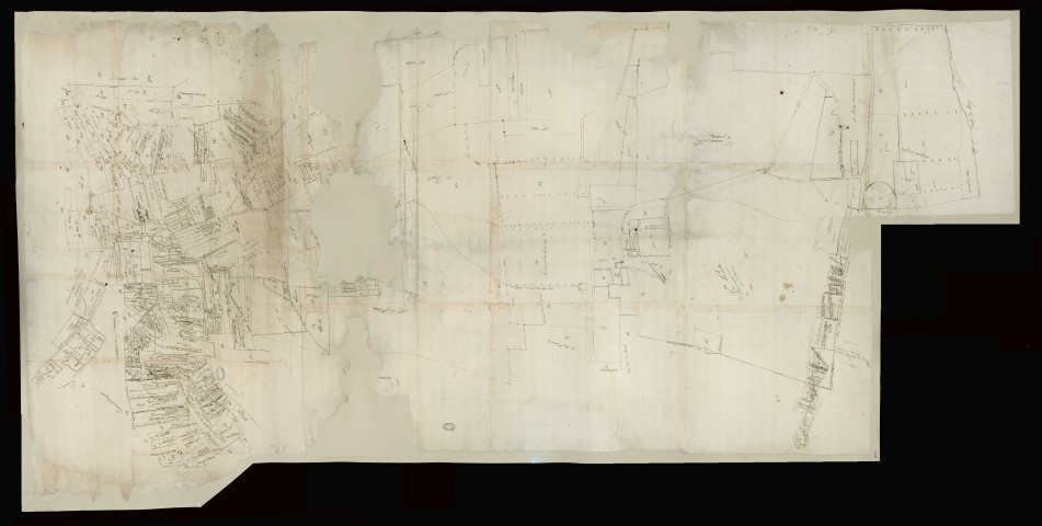 Perruel - 1- Plan de la paroisse. * 2- Plan de l'abbaye, des terres environnantes et de la commune du Mesnil. *
