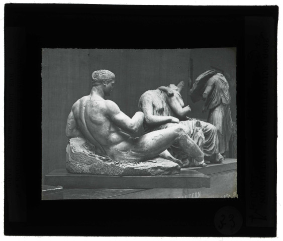 British Museum de Londres (Angleterre), sculptures du Parthénon à Athènes (Grèce), fronton est.