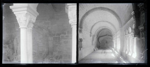 Galerie du cloître de l'abbaye de Montmajour à Arles (Bouches-du-Rhône).