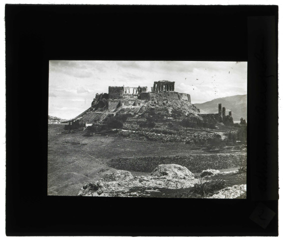 Acropole d'Athènes (Grèce), vue ancienne avant les fouilles de l'Agora.