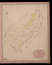 Guerny. Tableau d'assemblage du Plan Parcellaire de la Commune de Guerny. _ Canton de Gisors - Andelys - Eure. _ Terminé sur le terrain le 27 août 1840, sous l'administration de M. de Monicault, Préfet - M. Diévé, Maire et sous la direction de M. Garnier, Directeur des Contributions directes. _ M. Le Fébure, Géomètre en Chef. _ Par M. Depoilly, Géomètre de 1re classe