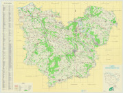 Carte départementale avec liste des communes, nomenclature des chemins, routes