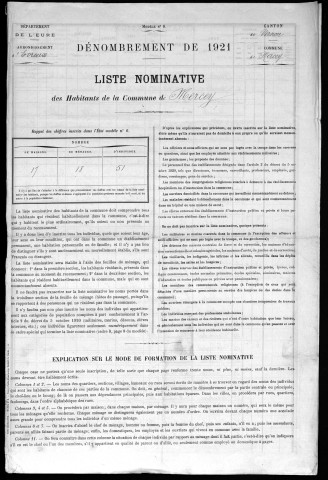 MERCEY 1921