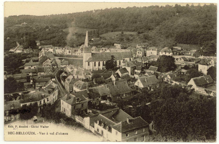 Bec-Hellouin (Le). Vue à vol d'oiseau.