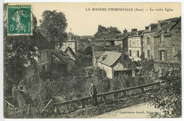 Fontaine-la-Soret. La Rivière Thibouville La vieille Eglise.