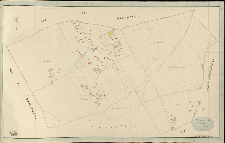 Folleville. Section D _ du Val Ricard _ 1re de 2 Feuilles