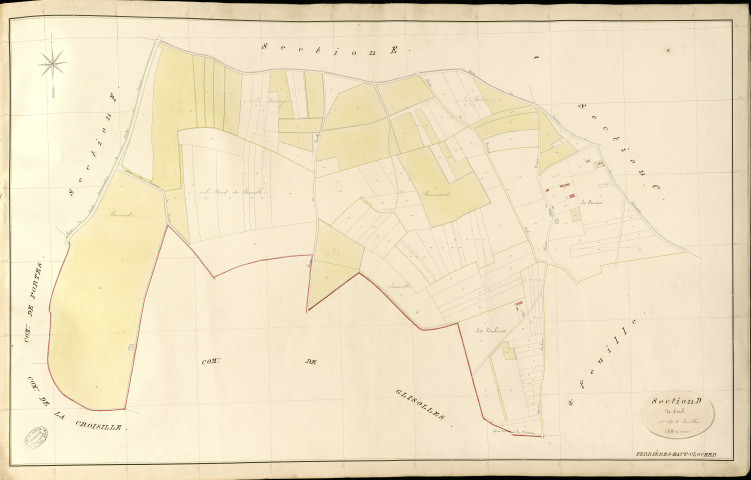 Ferrières-Haut-Clocher. Section D _ de Oisel _ 1re de 2 Feuilles