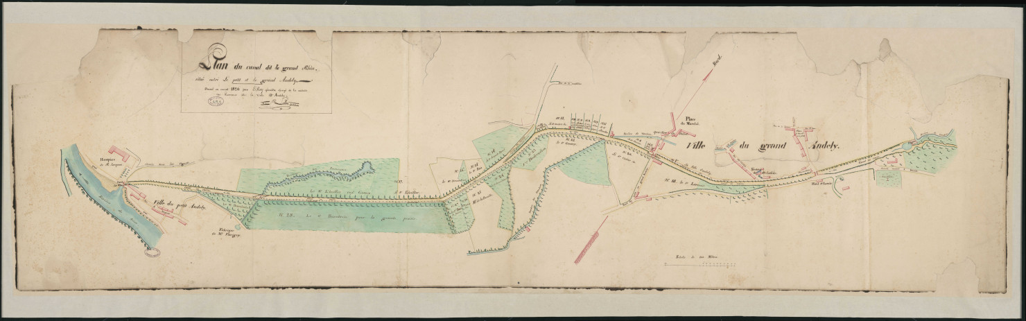 "Plan du canal dit le Grand Rhin" situé entre le Petit et le Grand Andely.