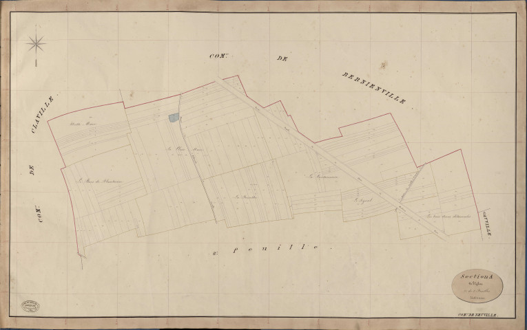 Neuville-près-Claville. Section A _ de l'Eglise _ 1re de 2 Feuilles