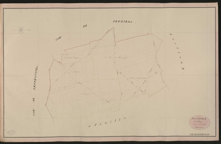 Renneville. Section A _ du Village _ 1re de 2 Feuilles