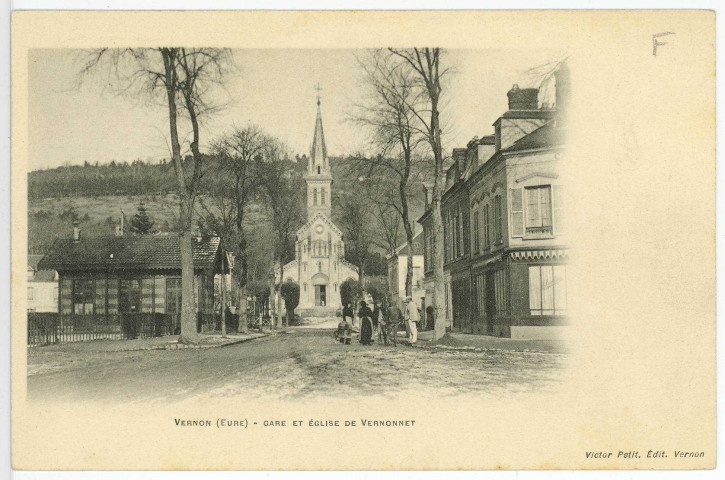 Vernon-Ville. Vernonnet. - Gare et Eglise de Vernonnet.