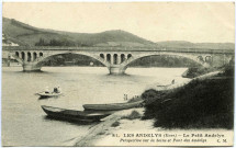 Andelys (Les). Petit Andely - Perspective sur la Seine et le Pont des Andelys.