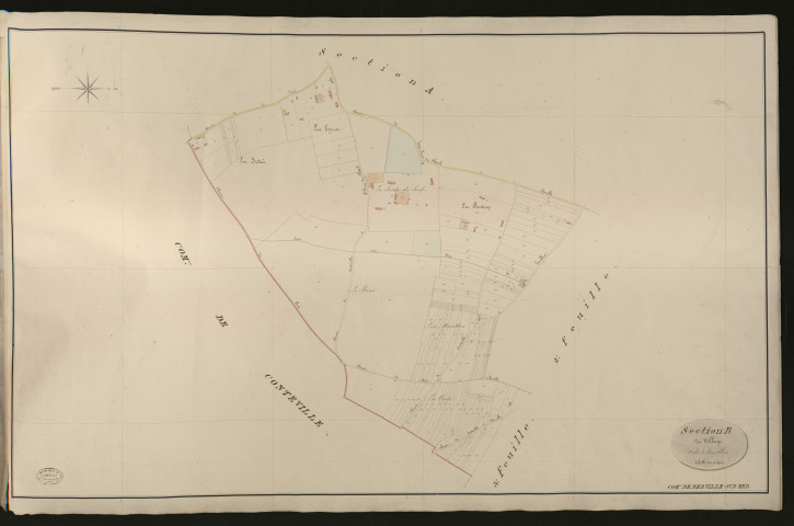 Berville-sur-Mer. Section B _ du Village _ 1re de 3 Feuilles