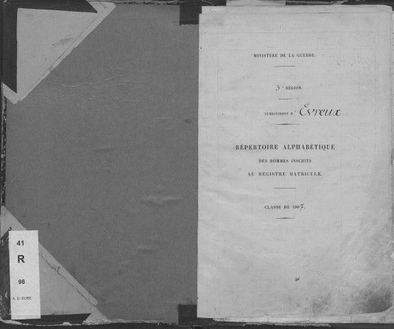 Evreux. Répertoire alphabétique (1907)