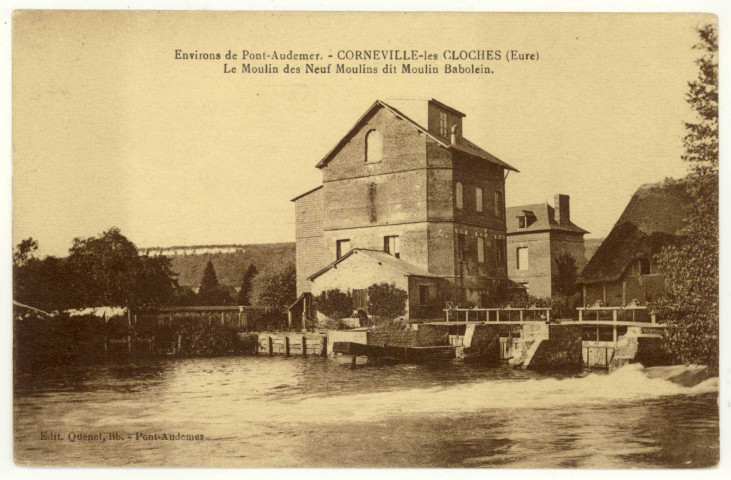 Corneville-sur-Risle. Le Moulin des Neufs-Moulins dit Moulin Babolein.