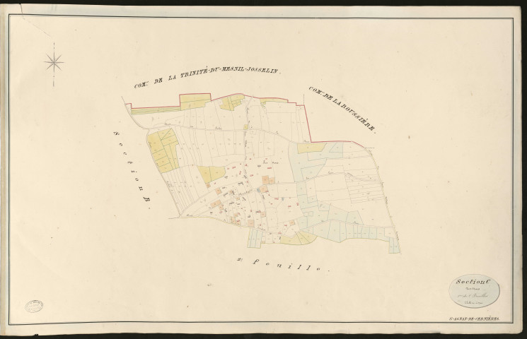 Saint-Agan-de-Cernières. Section C _ des Noes _ 1ère de 2 feuilles _ Echelle de 1 à 2500