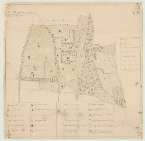 Préaux (Les) – Tourville - "Plan de plusieurs pièces et hérittages assises aux paroisse de Saint-Michel de Préaux et Tourville". *