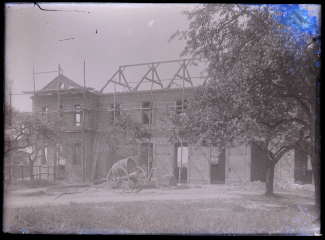 Façade en construction du bâtiment Saint-Maurice d'Orgeville (Eure).