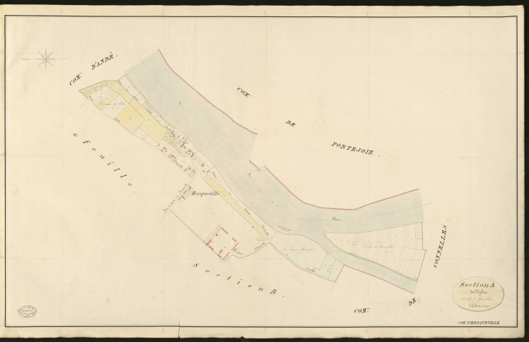 Herqueville. Section A _ de l'Eglise _ 1re de 2 Feuilles