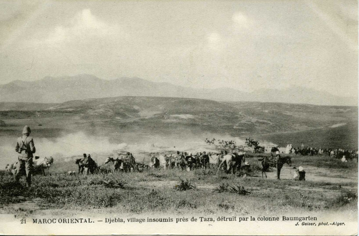 Dejbla, village insoumis près de Taza, détruit par la colonne Baumgarten