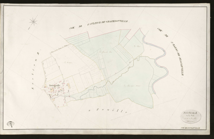 Toutainville. Section A _ de la Risle _ 1re de 2 Feuilles