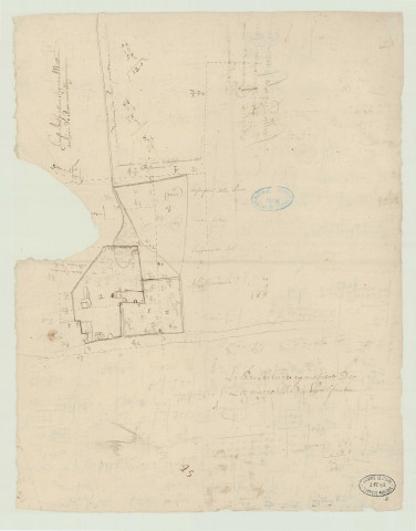 Chambord - Plans parcellaires de Bois-Penthou sur la commune de Chambord. *, Huit plans avec noms des tenanciers et numéros de parcelles (extraits de H 534 Abbaye de Lyre)