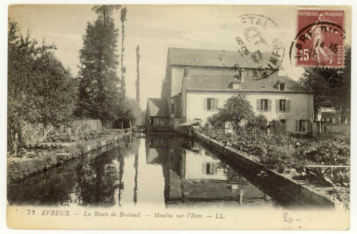 Evreux-Ville. La Route de Breteuil - Moulin sur l'Iton.