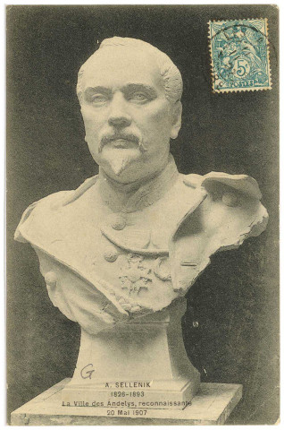 Andelys (Les). A. Sellenik (1826-1893) La Ville des Andelys, reconnaissante 20 Mai 1907.