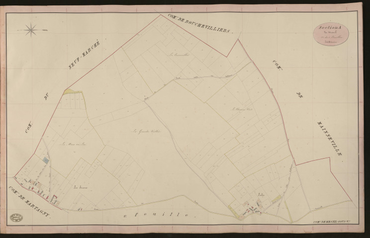 Mesnil-sous-Vienne. Section A _ du Mesnil _ 1re de 3 Feuilles