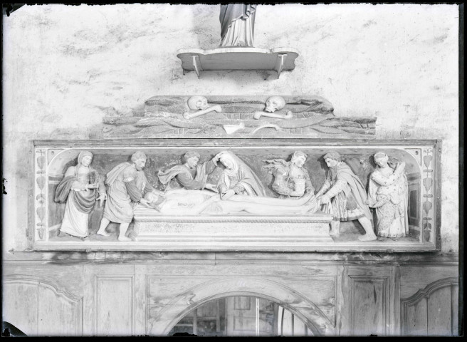 Retable représentant la mise au tombeau.