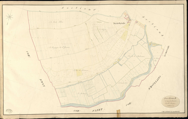 Ivry-la-Bataille. Section B _ des Vigues et des Fontaines _ Feuille Unique