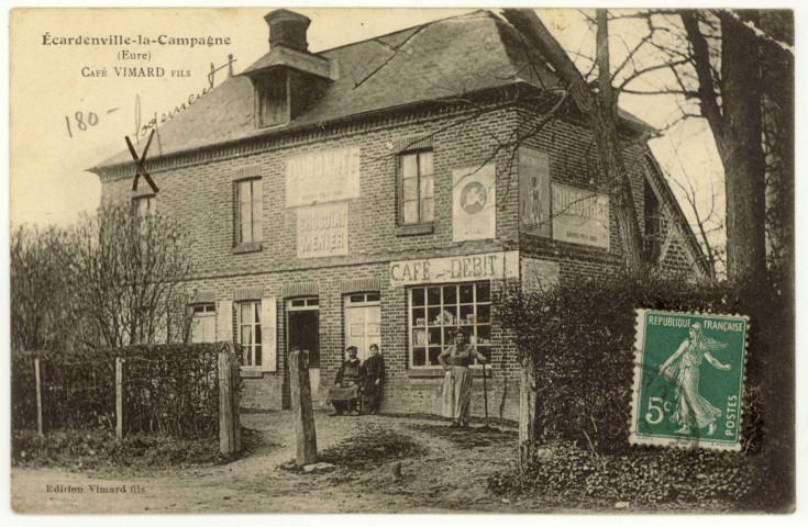 Ecardenville-la-Campagne. Café Vimard, fils.