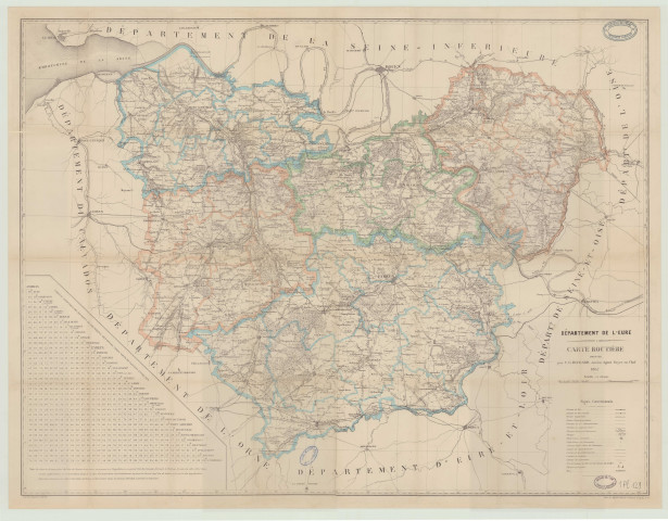 Carte routière du département de l'Eure