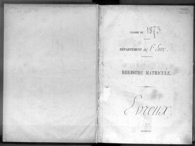 Evreux. Registre (1873)