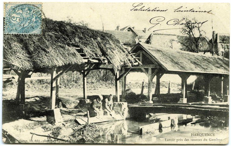 Harquency. Lavoir près des sources du Gambon.