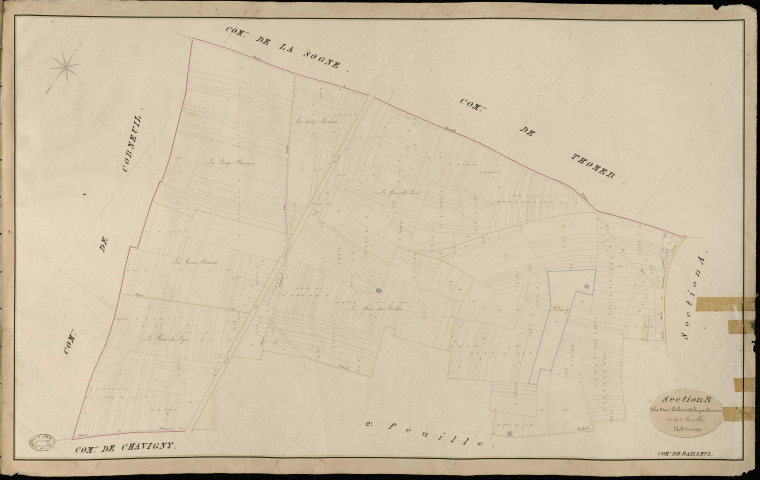 Bailleul-près-Saint-André. Section B _ de la Mare Dubois et de la Grande route _ 1re de 2 Feuilles
