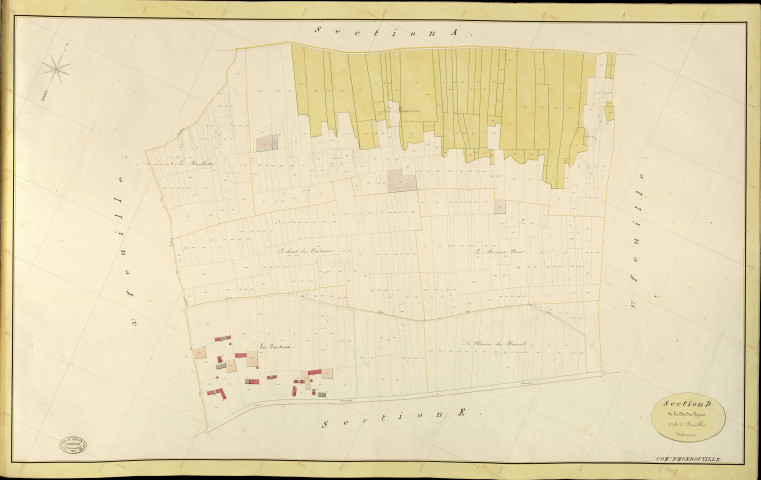 Hondouville. Section D _ de la Côte des Vignes _ 2e de 3 Feuilles