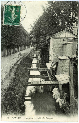 Evreux-Ville. L'Iton - Allée des Soupirs.