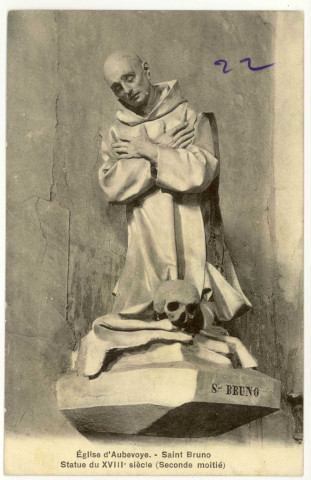 Aubevoye. Saint Bruno, statue du XVIIIe. Siècle (seconde moitié).