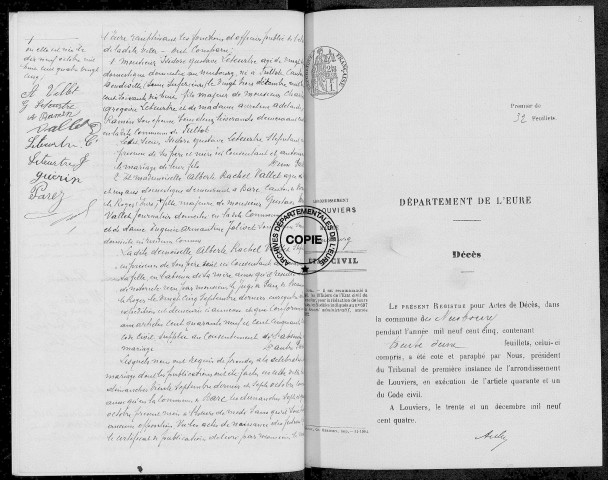 Décès 1905