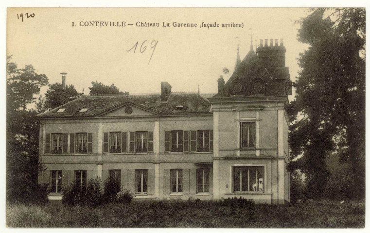 Conteville. Château La Garenne (façade arrière).