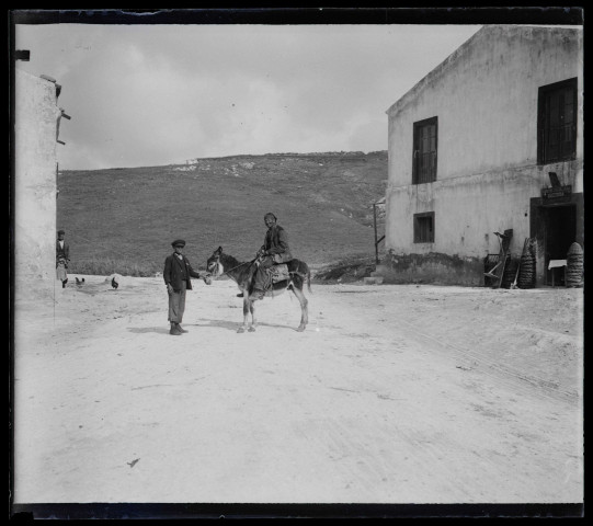 Cavalier sur sa monture dans la campagne sicilienne.