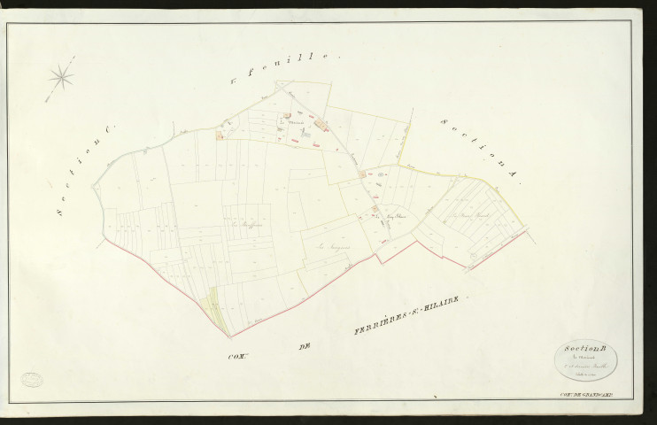 Grandcamp. Section B _ le Morimée _ 2ème et dernière feuille _ Echelle de 1 à 2500
