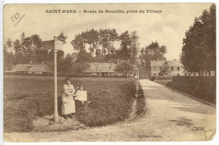 Saint-Paër. Route de Bouville, prise du Village.