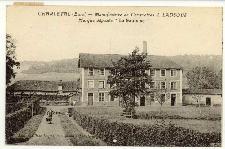 Charleval. Manufacture de Casquettes J. LADSOUS- Marque déposée "La Gauloise".