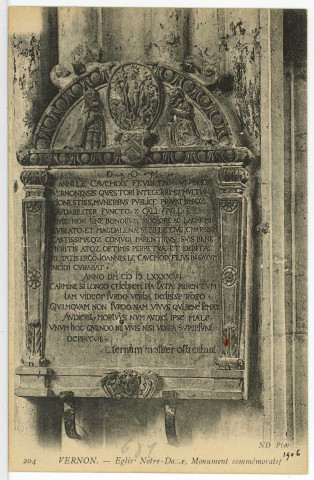 Vernon-Ville. Eglise Notre-Dame, Monument commémoratif.