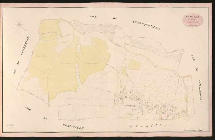 Cressenville. Section A _ du Village _ 1re de 2 Feuilles