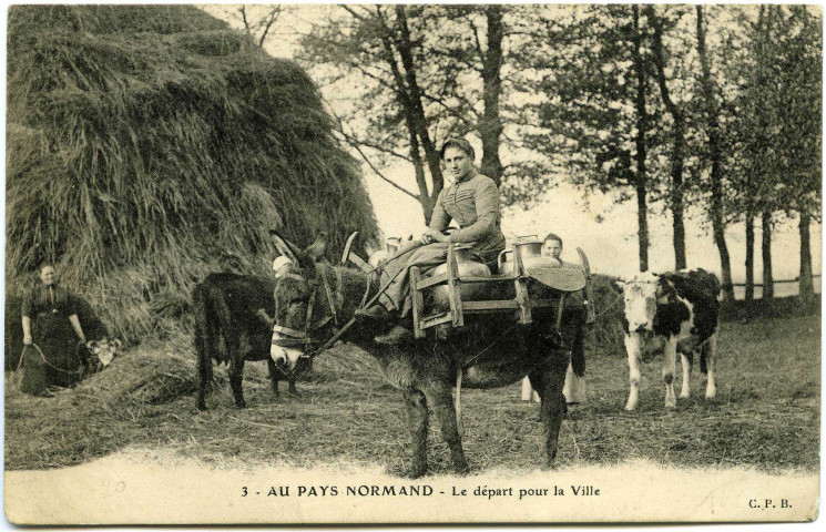 Divers. Au pays Normand. - Le départ pour la ville.