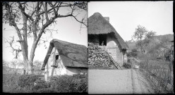 Granges de chaumière de la campagne normande.